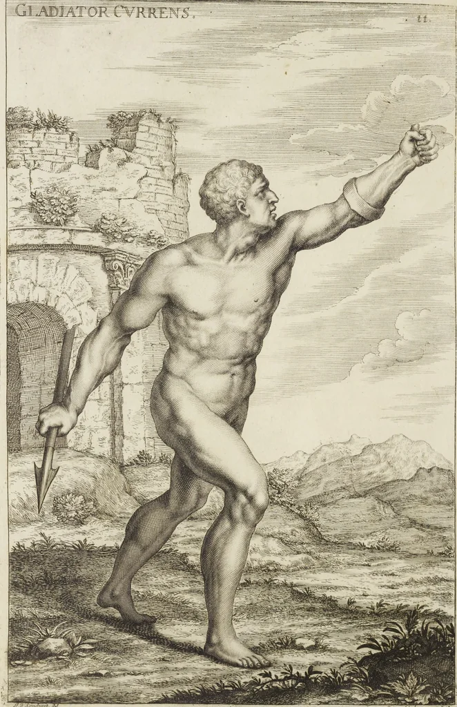 An illustration from Sculpturae veteris admiranda, sive, Delineatio vera perfectissimarum eminentissimarumque statuarum : unà cum artis hujus nobilissimae theoria ... : Carolo Ludovico, comiti Palat. Rheni ... consecrata à Joachimo de Sandrart in Stockau, 1680, leaf 293