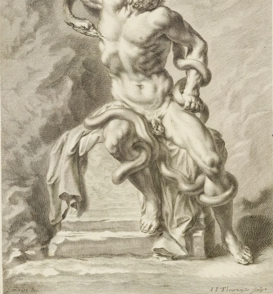 An illustration from Sculpturae veteris admiranda, sive, Delineatio vera perfectissimarum eminentissimarumque statuarum : unà cum artis hujus nobilissimae theoria ... : Carolo Ludovico, comiti Palat. Rheni ... consecrata à Joachimo de Sandrart in Stockau, 1680, leaf 37