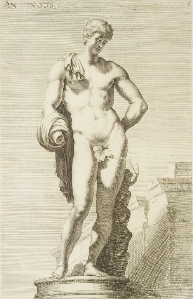 An illustration from Sculpturae veteris admiranda, sive, Delineatio vera perfectissimarum eminentissimarumque statuarum : unà cum artis hujus nobilissimae theoria ... : Carolo Ludovico, comiti Palat. Rheni ... consecrata à Joachimo de Sandrart in Stockau, 1680, leaf 41
