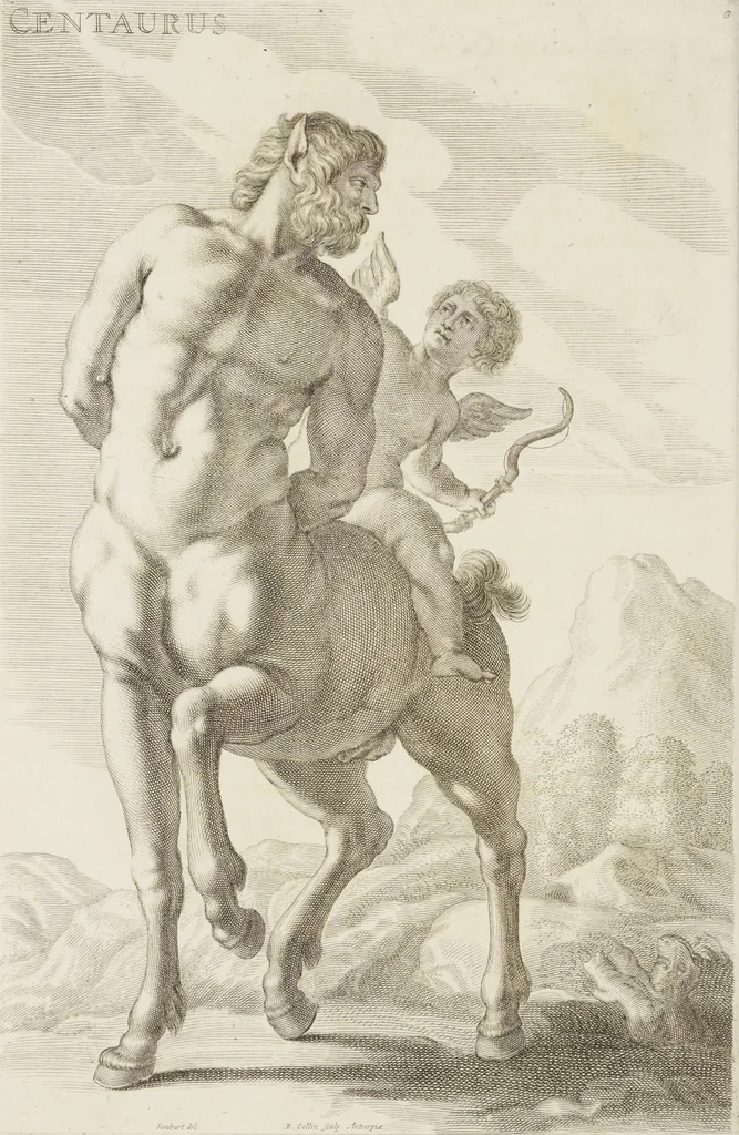 An illustration from Sculpturae veteris admiranda, sive, Delineatio vera perfectissimarum eminentissimarumque statuarum : unà cum artis hujus nobilissimae theoria ... : Carolo Ludovico, comiti Palat. Rheni ... consecrata à Joachimo de Sandrart in Stockau, 1680, leaf 81