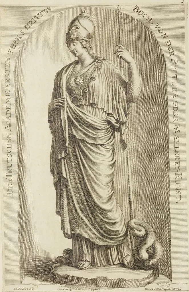 An illustration from Sculpturae veteris admiranda, sive, Delineatio vera perfectissimarum eminentissimarumque statuarum : unà cum artis hujus nobilissimae theoria ... : Carolo Ludovico, comiti Palat. Rheni ... consecrata à Joachimo de Sandrart in Stockau, 1680, leaf 97