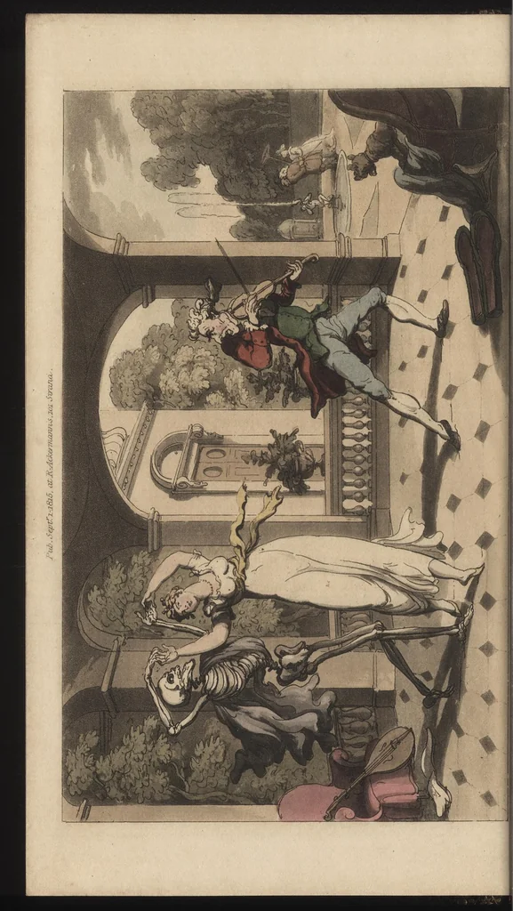An illustration from The English dance of death, 1815, leaf 179