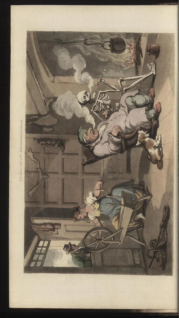 An illustration from The English dance of death, 1815, leaf 87