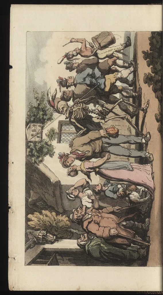An illustration from The English dance of death, 1815, leaf 107