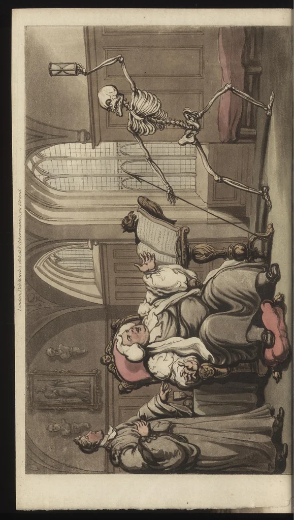 An illustration from The English dance of death, 1815, leaf 379