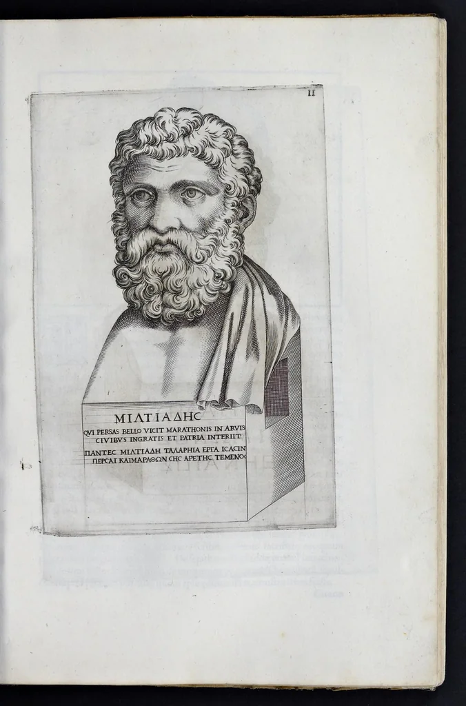 An illustration from Imagines et elogia virorum illustrium et eruditor ex antiquis lapidibus et nomismatib., 1570, leaf 14