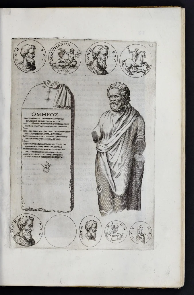 An illustration from Imagines et elogia virorum illustrium et eruditor ex antiquis lapidibus et nomismatib., 1570, leaf 24
