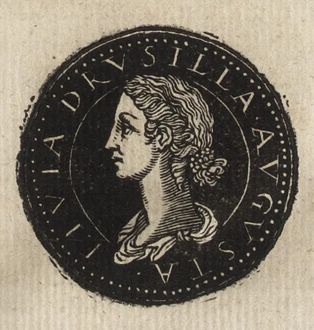 An illustration from Epitome thesavri antiqvitatum : hoc est, IMPP Rom. orientalium & occidentalium iconum, ex antiquis numismatibus quàm fidelissimè deliniatarum, 1553, leaf 106