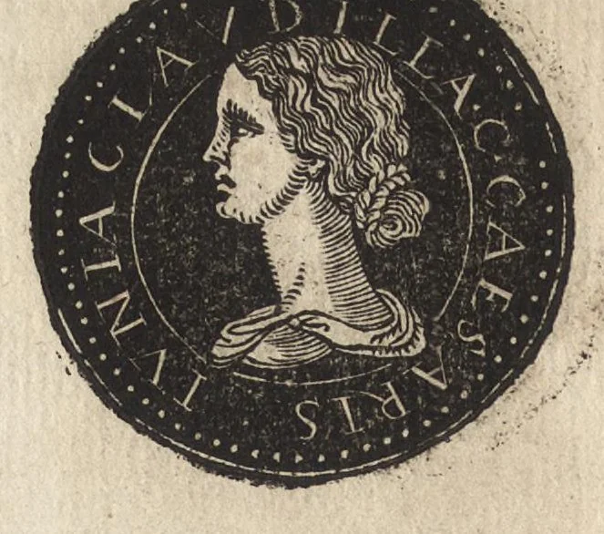 An illustration from Epitome thesavri antiqvitatum : hoc est, IMPP Rom. orientalium & occidentalium iconum, ex antiquis numismatibus quàm fidelissimè deliniatarum, 1553, leaf 115