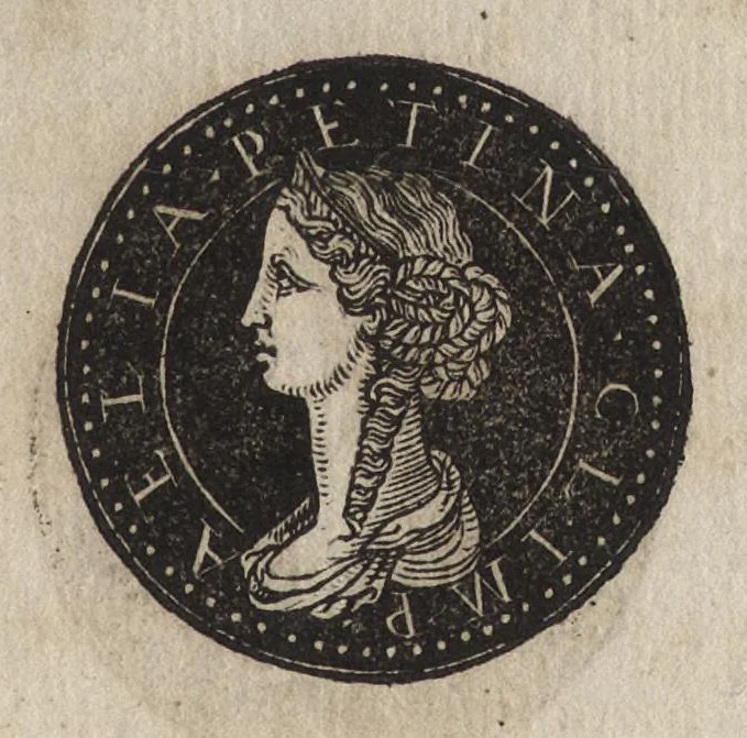 An illustration from Epitome thesavri antiqvitatum : hoc est, IMPP Rom. orientalium & occidentalium iconum, ex antiquis numismatibus quàm fidelissimè deliniatarum, 1553, leaf 120