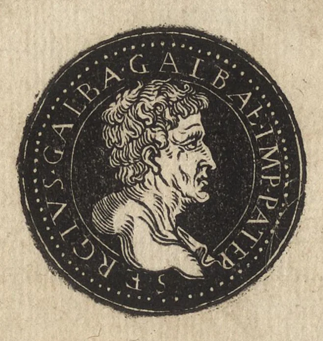 An illustration from Epitome thesavri antiqvitatum : hoc est, IMPP Rom. orientalium & occidentalium iconum, ex antiquis numismatibus quàm fidelissimè deliniatarum, 1553, leaf 131