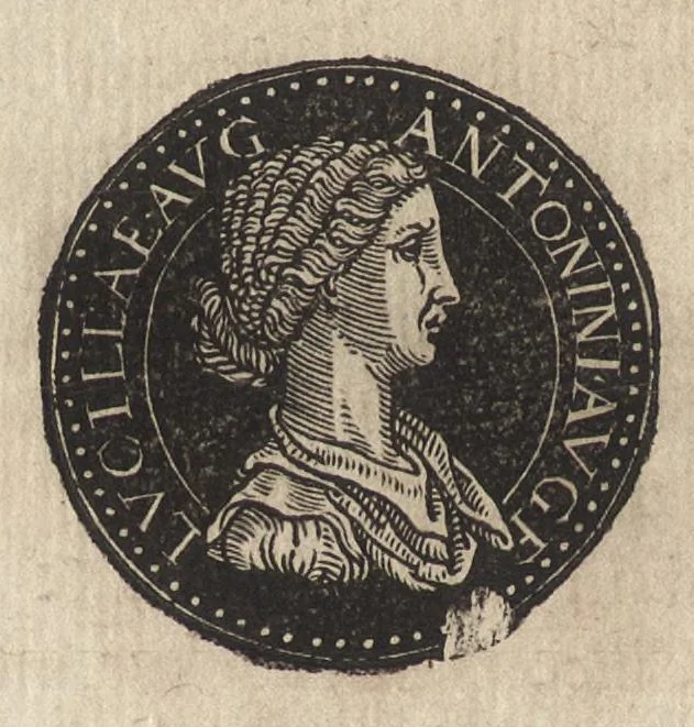 An illustration from Epitome thesavri antiqvitatum : hoc est, IMPP Rom. orientalium & occidentalium iconum, ex antiquis numismatibus quàm fidelissimè deliniatarum, 1553, leaf 175