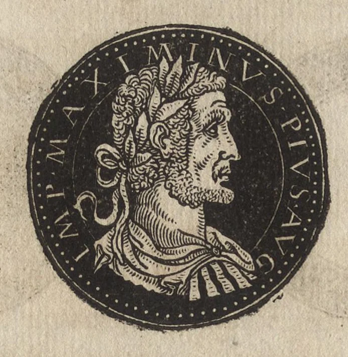An illustration from Epitome thesavri antiqvitatum : hoc est, IMPP Rom. orientalium & occidentalium iconum, ex antiquis numismatibus quàm fidelissimè deliniatarum, 1553, leaf 207