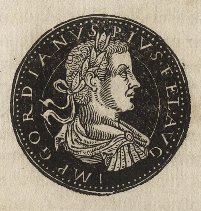 An illustration from Epitome thesavri antiqvitatum : hoc est, IMPP Rom. orientalium & occidentalium iconum, ex antiquis numismatibus quàm fidelissimè deliniatarum, 1553, leaf 216
