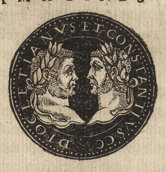 An illustration from Epitome thesavri antiqvitatum : hoc est, IMPP Rom. orientalium & occidentalium iconum, ex antiquis numismatibus quàm fidelissimè deliniatarum, 1553, leaf 261