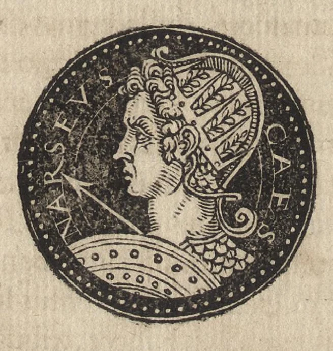 An illustration from Epitome thesavri antiqvitatum : hoc est, IMPP Rom. orientalium & occidentalium iconum, ex antiquis numismatibus quàm fidelissimè deliniatarum, 1553, leaf 261