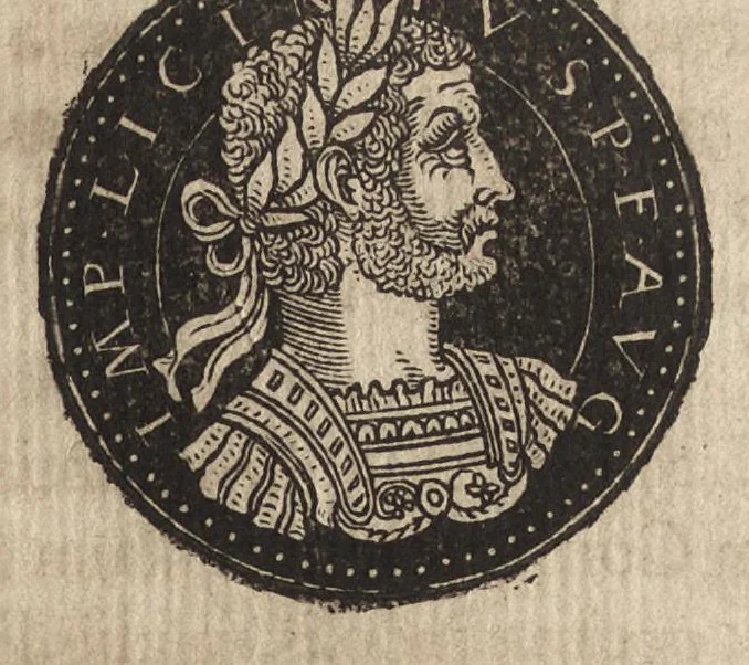 An illustration from Epitome thesavri antiqvitatum : hoc est, IMPP Rom. orientalium & occidentalium iconum, ex antiquis numismatibus quàm fidelissimè deliniatarum, 1553, leaf 270