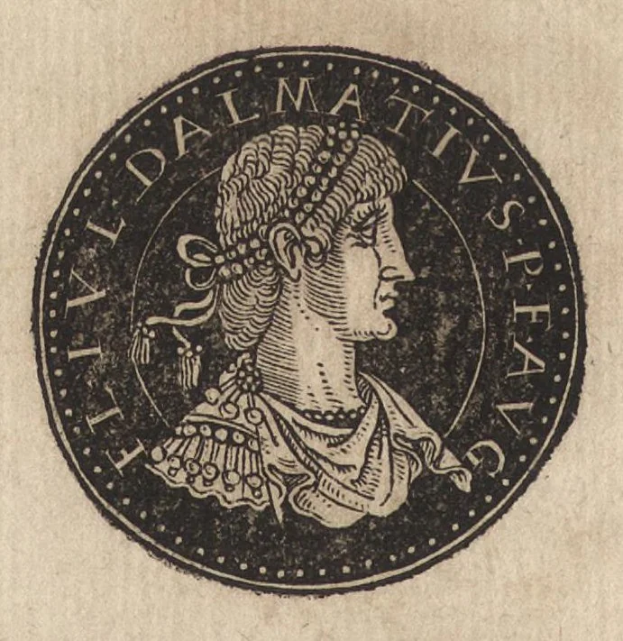 An illustration from Epitome thesavri antiqvitatum : hoc est, IMPP Rom. orientalium & occidentalium iconum, ex antiquis numismatibus quàm fidelissimè deliniatarum, 1553, leaf 275