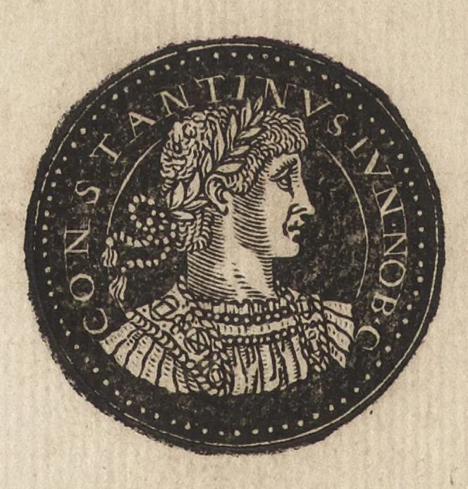 An illustration from Epitome thesavri antiqvitatum : hoc est, IMPP Rom. orientalium & occidentalium iconum, ex antiquis numismatibus quàm fidelissimè deliniatarum, 1553, leaf 275