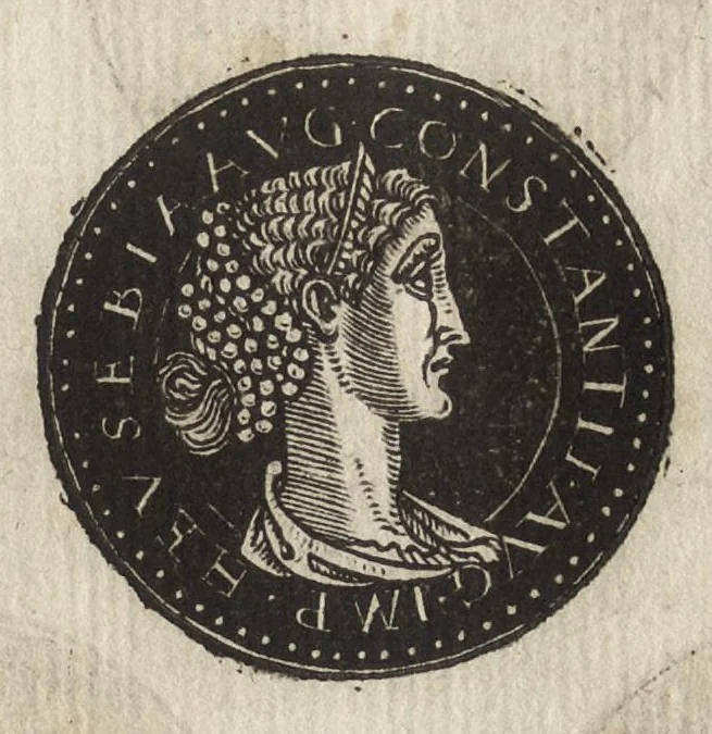 An illustration from Epitome thesavri antiqvitatum : hoc est, IMPP Rom. orientalium & occidentalium iconum, ex antiquis numismatibus quàm fidelissimè deliniatarum, 1553, leaf 280