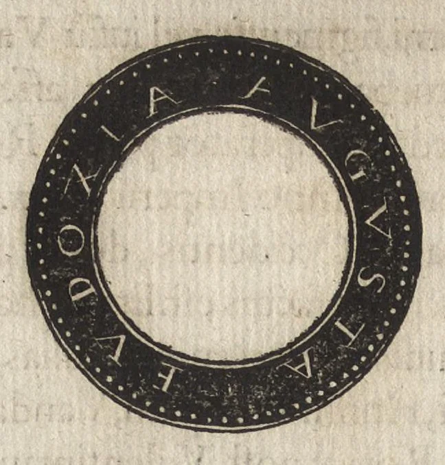 An illustration from Epitome thesavri antiqvitatum : hoc est, IMPP Rom. orientalium & occidentalium iconum, ex antiquis numismatibus quàm fidelissimè deliniatarum, 1553, leaf 301