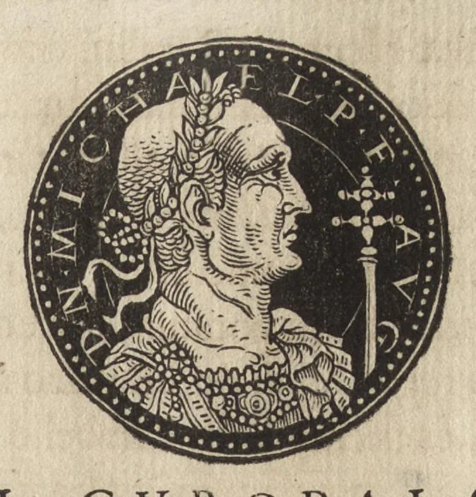 An illustration from Epitome thesavri antiqvitatum : hoc est, IMPP Rom. orientalium & occidentalium iconum, ex antiquis numismatibus quàm fidelissimè deliniatarum, 1553, leaf 338