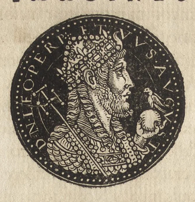 An illustration from Epitome thesavri antiqvitatum : hoc est, IMPP Rom. orientalium & occidentalium iconum, ex antiquis numismatibus quàm fidelissimè deliniatarum, 1553, leaf 351