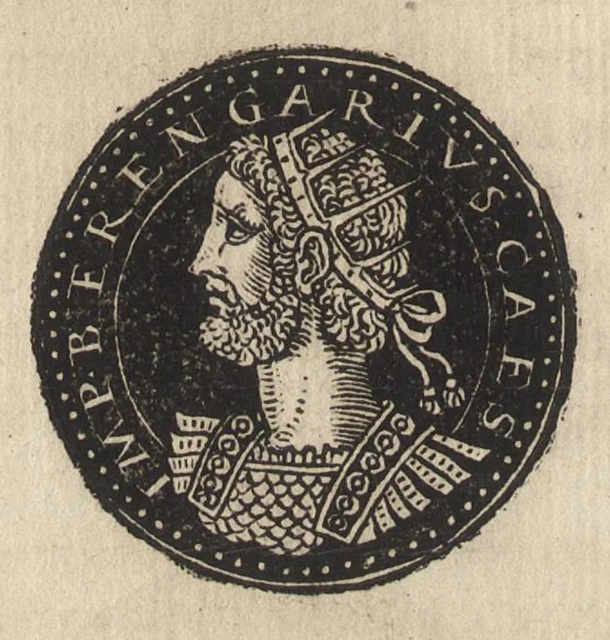 An illustration from Epitome thesavri antiqvitatum : hoc est, IMPP Rom. orientalium & occidentalium iconum, ex antiquis numismatibus quàm fidelissimè deliniatarum, 1553, leaf 355
