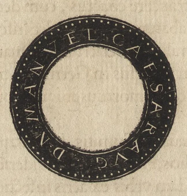 An illustration from Epitome thesavri antiqvitatum : hoc est, IMPP Rom. orientalium & occidentalium iconum, ex antiquis numismatibus quàm fidelissimè deliniatarum, 1553, leaf 389