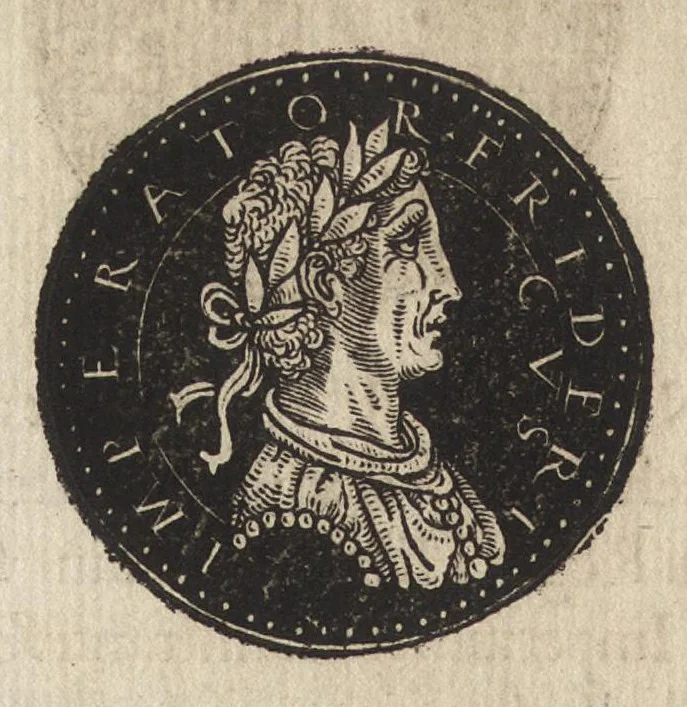 An illustration from Epitome thesavri antiqvitatum : hoc est, IMPP Rom. orientalium & occidentalium iconum, ex antiquis numismatibus quàm fidelissimè deliniatarum, 1553, leaf 401