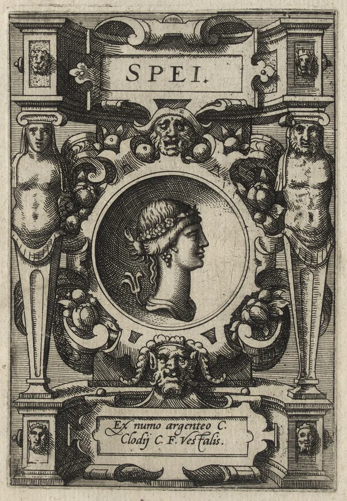 An illustration from Deorvm dearvmqve capita : ex vetustis numismatibus in gratiam antiquitatis studiosorum effigiata et edita : ex museo Abrahami Ortelii, 1582, leaf 116