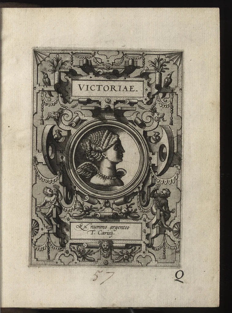 An illustration from Deorvm dearvmqve capita : ex vetustis numismatibus in gratiam antiquitatis studiosorum effigiata et edita : ex museo Abrahami Ortelii, 1582, leaf 126