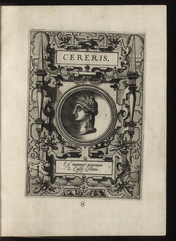 An illustration from Deorvm dearvmqve capita : ex vetustis numismatibus in gratiam antiquitatis studiosorum effigiata et edita : ex museo Abrahami Ortelii, 1582, leaf 28