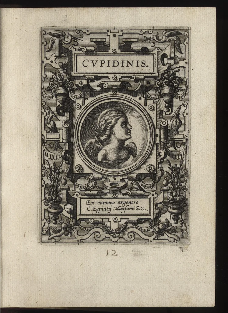 An illustration from Deorvm dearvmqve capita : ex vetustis numismatibus in gratiam antiquitatis studiosorum effigiata et edita : ex museo Abrahami Ortelii, 1582, leaf 36