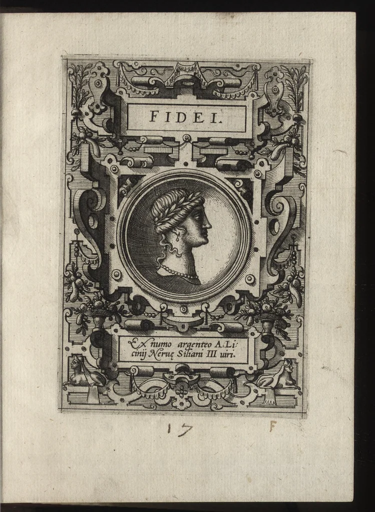 An illustration from Deorvm dearvmqve capita : ex vetustis numismatibus in gratiam antiquitatis studiosorum effigiata et edita : ex museo Abrahami Ortelii, 1582, leaf 46