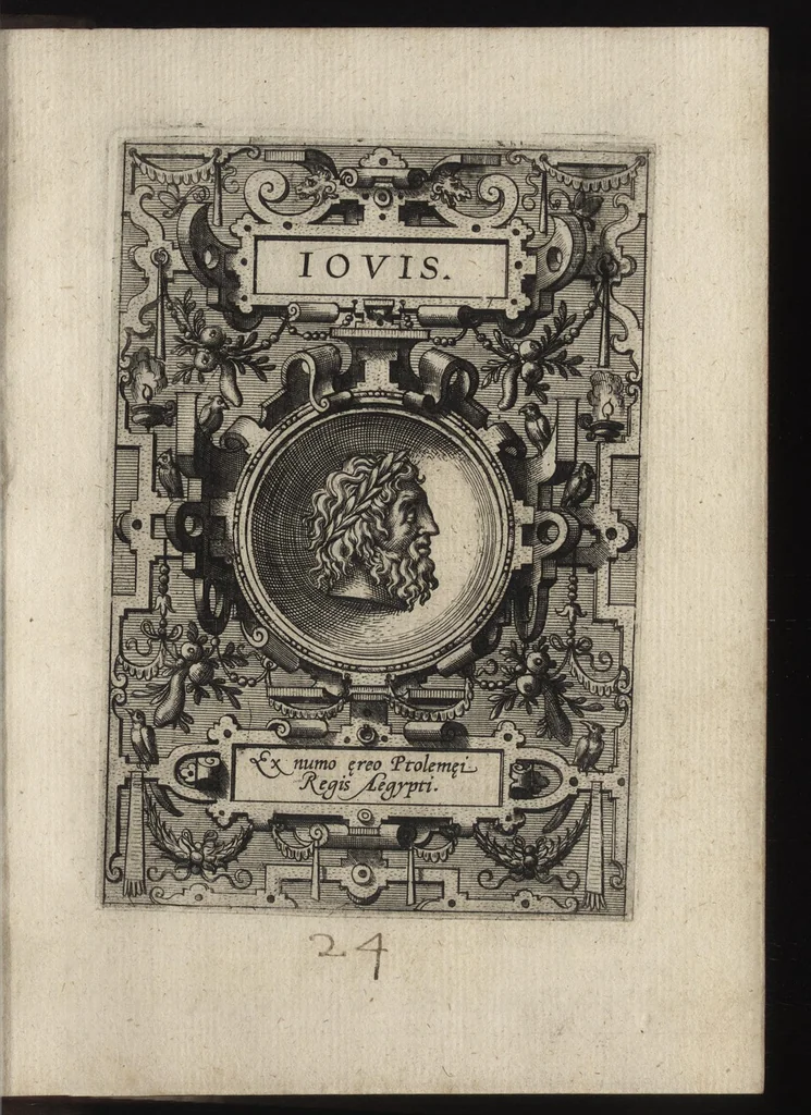 An illustration from Deorvm dearvmqve capita : ex vetustis numismatibus in gratiam antiquitatis studiosorum effigiata et edita : ex museo Abrahami Ortelii, 1582, leaf 60