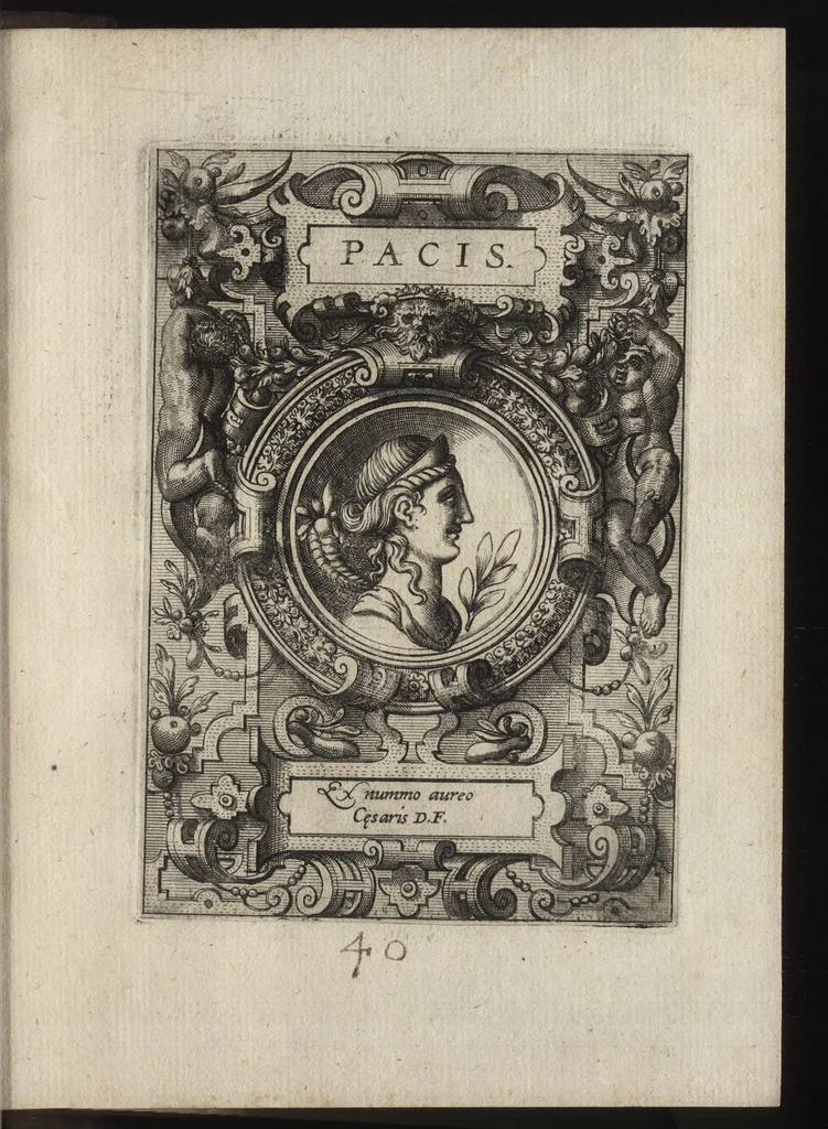An illustration from Deorvm dearvmqve capita : ex vetustis numismatibus in gratiam antiquitatis studiosorum effigiata et edita : ex museo Abrahami Ortelii, 1582, leaf 92