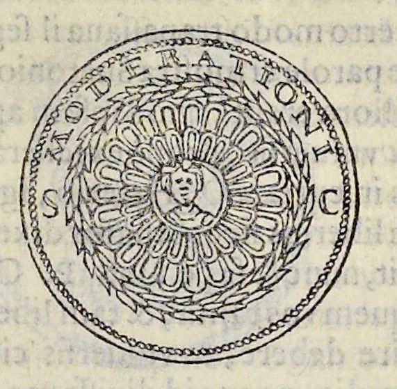 An illustration from Discorso di M. Sebastiano Erizzo sopra le medaglie de gli antichi : con la particolar dichiaratione di esse medaglie : nellaquale oltre all'istoria de gli imperadori romani, si contengono le imagini delle deità dei gentili, con le loro allegorie : & insieme vna varia & piena cognitione delle antichità, 1568, leaf 212