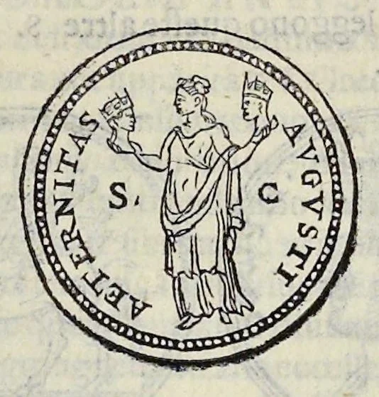 An illustration from Discorso di M. Sebastiano Erizzo sopra le medaglie de gli antichi : con la particolar dichiaratione di esse medaglie : nellaquale oltre all'istoria de gli imperadori romani, si contengono le imagini delle deità dei gentili, con le loro allegorie : & insieme vna varia & piena cognitione delle antichità, 1568, leaf 432