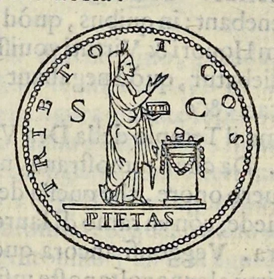 An illustration from Discorso di M. Sebastiano Erizzo sopra le medaglie de gli antichi : con la particolar dichiaratione di esse medaglie : nellaquale oltre all'istoria de gli imperadori romani, si contengono le imagini delle deità dei gentili, con le loro allegorie : & insieme vna varia & piena cognitione delle antichità, 1568, leaf 447