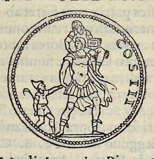 An illustration from Discorso di M. Sebastiano Erizzo sopra le medaglie de gli antichi : con la particolar dichiaratione di esse medaglie : nellaquale oltre all'istoria de gli imperadori romani, si contengono le imagini delle deità dei gentili, con le loro allegorie : & insieme vna varia & piena cognitione delle antichità, 1568, leaf 462