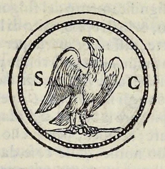 An illustration from Discorso di M. Sebastiano Erizzo sopra le medaglie de gli antichi : con la particolar dichiaratione di esse medaglie : nellaquale oltre all'istoria de gli imperadori romani, si contengono le imagini delle deità dei gentili, con le loro allegorie : & insieme vna varia & piena cognitione delle antichità, 1568, leaf 476