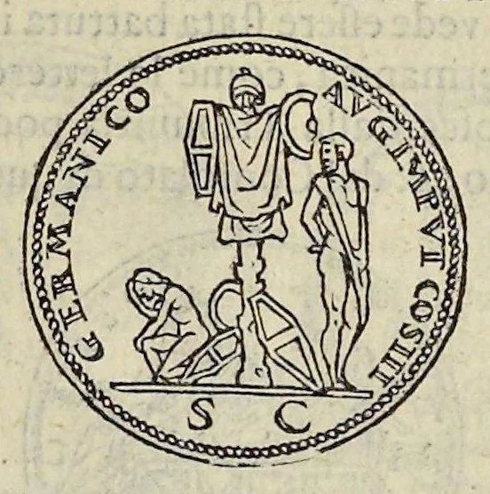 An illustration from Discorso di M. Sebastiano Erizzo sopra le medaglie de gli antichi : con la particolar dichiaratione di esse medaglie : nellaquale oltre all'istoria de gli imperadori romani, si contengono le imagini delle deità dei gentili, con le loro allegorie : & insieme vna varia & piena cognitione delle antichità, 1568, leaf 506
