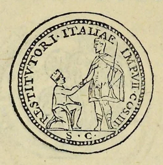 An illustration from Discorso di M. Sebastiano Erizzo sopra le medaglie de gli antichi : con la particolar dichiaratione di esse medaglie : nellaquale oltre all'istoria de gli imperadori romani, si contengono le imagini delle deità dei gentili, con le loro allegorie : & insieme vna varia & piena cognitione delle antichità, 1568, leaf 517