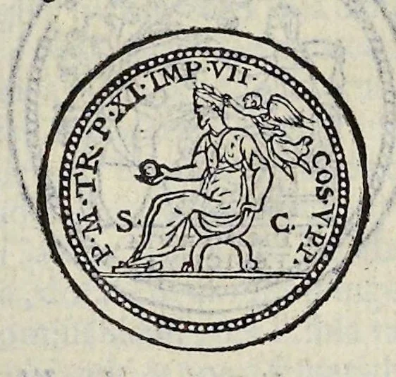 An illustration from Discorso di M. Sebastiano Erizzo sopra le medaglie de gli antichi : con la particolar dichiaratione di esse medaglie : nellaquale oltre all'istoria de gli imperadori romani, si contengono le imagini delle deità dei gentili, con le loro allegorie : & insieme vna varia & piena cognitione delle antichità, 1568, leaf 572