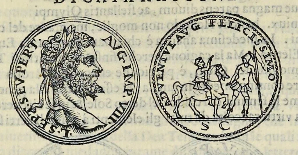 An illustration from Discorso di M. Sebastiano Erizzo sopra le medaglie de gli antichi : con la particolar dichiaratione di esse medaglie : nellaquale oltre all'istoria de gli imperadori romani, si contengono le imagini delle deità dei gentili, con le loro allegorie : & insieme vna varia & piena cognitione delle antichità, 1568, leaf 581