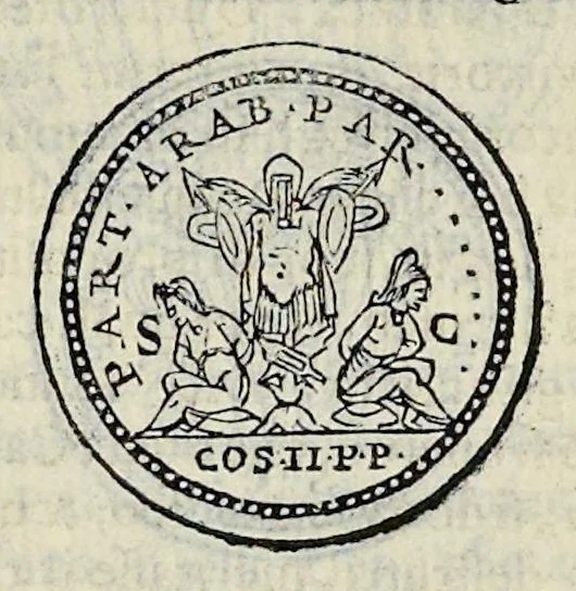 An illustration from Discorso di M. Sebastiano Erizzo sopra le medaglie de gli antichi : con la particolar dichiaratione di esse medaglie : nellaquale oltre all'istoria de gli imperadori romani, si contengono le imagini delle deità dei gentili, con le loro allegorie : & insieme vna varia & piena cognitione delle antichità, 1568, leaf 603