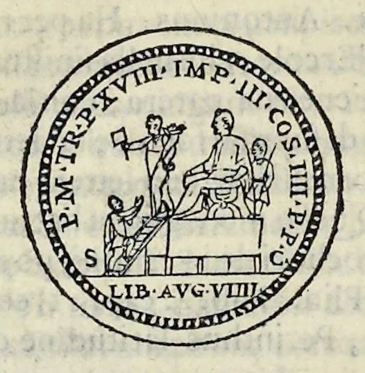 An illustration from Discorso di M. Sebastiano Erizzo sopra le medaglie de gli antichi : con la particolar dichiaratione di esse medaglie : nellaquale oltre all'istoria de gli imperadori romani, si contengono le imagini delle deità dei gentili, con le loro allegorie : & insieme vna varia & piena cognitione delle antichità, 1568, leaf 645