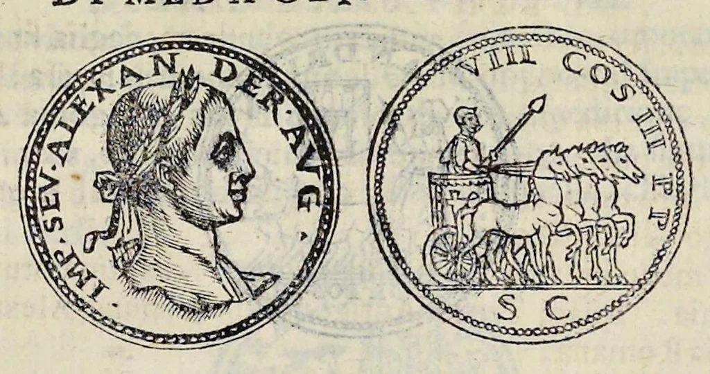 An illustration from Discorso di M. Sebastiano Erizzo sopra le medaglie de gli antichi : con la particolar dichiaratione di esse medaglie : nellaquale oltre all'istoria de gli imperadori romani, si contengono le imagini delle deità dei gentili, con le loro allegorie : & insieme vna varia & piena cognitione delle antichità, 1568, leaf 682