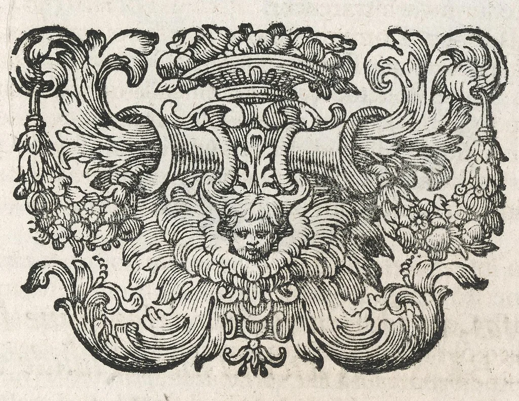 An illustration from Descriptio historica utruisque fortunae Maximiliani Emmanuelis ... : S.R.I. Archi-Dapiferi et Electoris ... : secundum heroica majorum suorum exempla Herculeis laboribus repraesentata, tabula serenissimi stemmatis leonini, aeneisque ducum bavaricorum figuris et emblematibus adornata ..., 1715, leaf 258